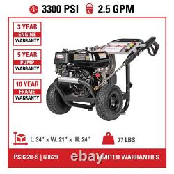 Powershot 3300 PSI 2.5 GPM Gas Cold Water Professional Pressure Washer with HOND