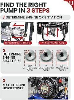 Pressure Washer Pump, 3/4 Shaft, 3400PSI 2.5GPM, Horizontal Power Washer Pump