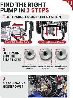 Pressure Washer Pump, 3/4 Shaft, 3400PSI 2.5GPM, Horizontal Power Washer Pump w