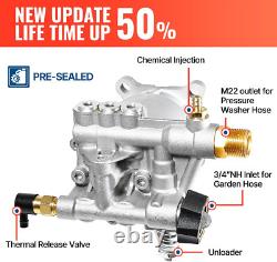Pressure Washer Pump 3/4 Shaft Horizontal Power Washer Pump Max 3200 PSI 2.5 GP