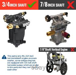 Pressure Washer Pump 3/4 Shaft Horizontal Power Washer Pump Max 3200 PSI 2.5 GP