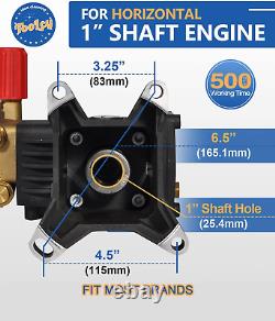 Pressure Washer Pump 3800-4000 PSI Max, 4.4 GPM, 1 Inch Shaft Horizontal Trip