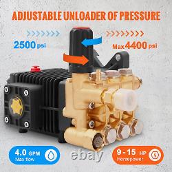 Pressure Washer Pump, 4400 PSI, 4.0 GPM, 1 Shaft Horizontal Triplex Plunger, Re