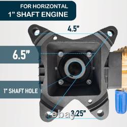 Pressure Washer Pump, 4400PSI 4GPM 1 Shaft Horizontal Triplex Plunger Power
