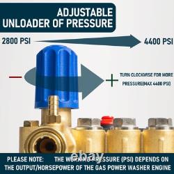 Pressure Washer Pump, 4400PSI 4GPM 1 Shaft Horizontal Triplex Plunger Power