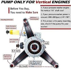 Pressure Washer Pump 7/8in Shaft Homelite Ryobi Honda Engine Motor 308653052