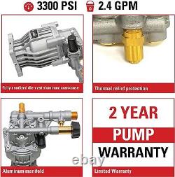 Pressure Washer Pump Kit, 3300 PSI, 2.4 GPM, 3/4 Shaft, Includes Hardware and