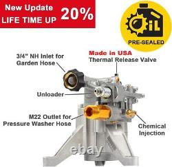 Pressure Washer Pump, Vertical 7/8 Shaft, MAX 3000 PSI, 2.5 GPM, Rear Outlet US