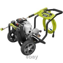 RYOBI Gas Pressure Washer 3,300 PSI 2.4 GPM Honda Durable Frame Flat-Free Wheels