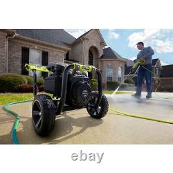 RYOBI Gas Pressure Washer 3,300 PSI 2.4 GPM Honda Durable Frame Flat-Free Wheels