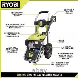 RYOBI Gas Pressure Washer 3100 PSI 2.3 GPM 167cc Honda Engine with 5-in-1 Nozzle