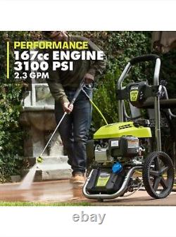 RYOBI Gas Pressure Washer 3100 PSI 2.3 GPM 167cc Honda Engine with 5-in-1 Nozzle