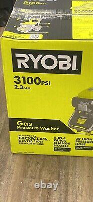 RYOBI Gas Pressure Washer 3100psi 2.3 GPM 167cc Honda Engine & 5-in-1 Nozzle