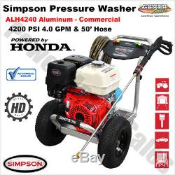 Simpson 4200 PSI Commercial Pressure Washer Honda GX390 Engine 50' Hose ALH4240