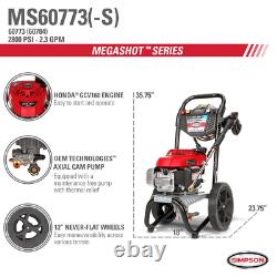 Simpson MS60773 2800 PSI at 2.3 GPM Gas Pressure Washer Powered by HONDA