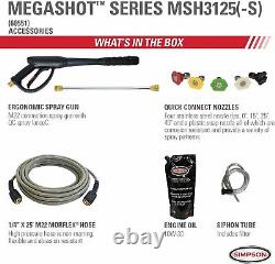 Simpson MSH3125-S MegaShot 3200 PSI Gas Engine Pressure Washer Honda Engine MS60