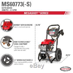 Simpson MegaShot MS60773-S 2800 PSI (Gas-Cold Water) Pressure Washer with Honda