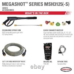 Simpson Megashot 3200 PSI at 2.5 GPM HONDA GC190 Gas Cold Water Pressure Washer