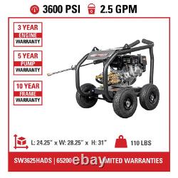 Superpro Roll-Cage 3600 PSI 2.5 GPM Gas Cold Water Pressure Washer with HONDA GX