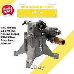 Vertical Pressure Gas Power Washer Pump 3000 PSI 2.5GPM Fit Honda Troybilt Brute