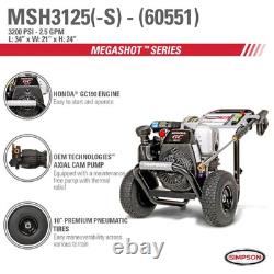 Water Pressure Washer MegaShot MSH3125 -S 3200 PSI at 2.5 GPM HONDA GC190 Cold