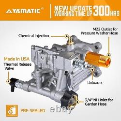 YAMATIC Pressure Washer Pump Horizontal 3/4 Shaft 3400 PSI 212cc 7-8HP 2.7 GPM