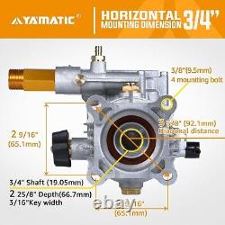 YAMATIC Pressure Washer Pump Horizontal 3/4 Shaft 3400 PSI 212cc 7-8HP 2.7 GPM