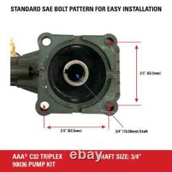 Kit de Pompe Triplex AAA 90036 3200 PSI à 2,8 GPM pour Nettoyeurs Haute Pression