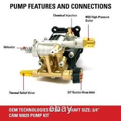 Kit de pompe à came axiale pour nettoyeur haute pression 3400 PSI 2.5 GPM horizontal OEM Technologies