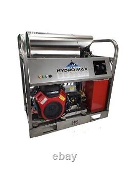 Laveuse à pression Hydro Max-eau chaude-moteur à essence Honda GX630 - Cadre en acier inoxydable 8gpm@3000psi