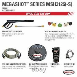 Megashot Msh3125 -s 3200 Psi À 2,5 Gpm Honda Gc190 Laveur À Pression D'eau Froide