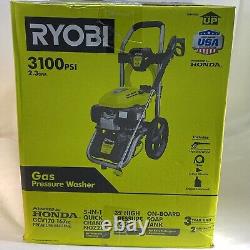 Nettoyeur haute pression à essence RYOBI 3100 PSI 2,3 GPM moteur Honda 167cc avec buse 5-en-1