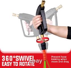 Pistolet et tuyau de nettoyeur haute pression, tuyau flexible de 25 pieds avec extension en acier inoxydable