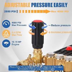 Pompe à haute pression 4000PSI 4.4GPM 1 compatible avec Honda GX340/390/270