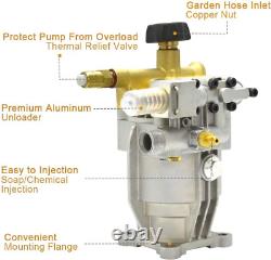 Pompe de laveuse à pression à arbre horizontal 3/4, MAX 3400 PSI 2.5 GPM Remplacement Pow