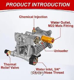 Pompe de laveuse à pression de 3000 PSI avec arbre de 3/4 pouce pour Troybilt Simpson Honda