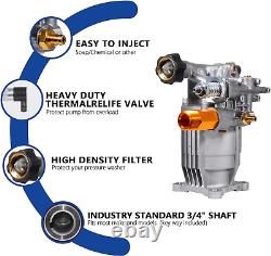 Pompe de laveuse à pression horizontale à arbre de 3/4 3100 PSI 2.5 GPM pour laveuse à essence