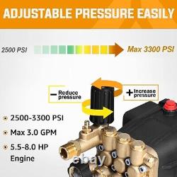 Pompe de nettoyeur haute pression triplex horizontal YAMATIC 3/4 pouce 3300 PSI 3.0 GPM 8 HP