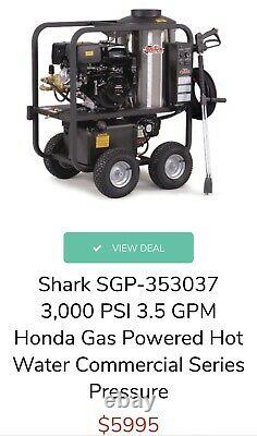 Shark #sgp-403537e 3500 Psi Honda Moteur Hot Water Pressure Washer