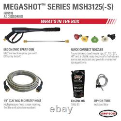Simpson Megashot 3200 Psi 2.5 Gpm Gaz De Lavage À Pression D'eau Froide Avec Moteur Honda