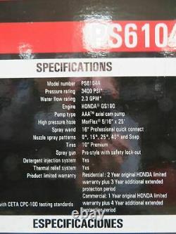 Simpson Pro Series Ps61044 Honda Gs190 Moteur 3400psi Lave-gaz